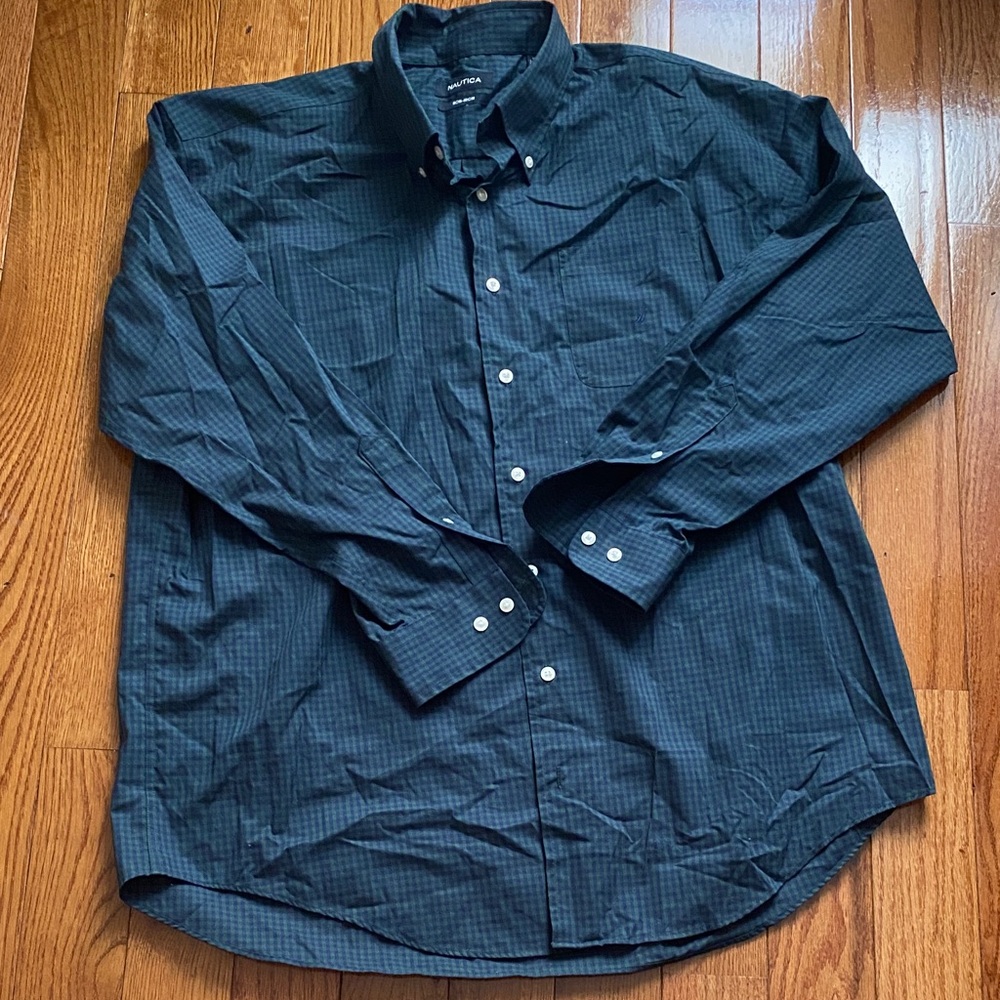 Nautica Dark Blue Button Down Shirt